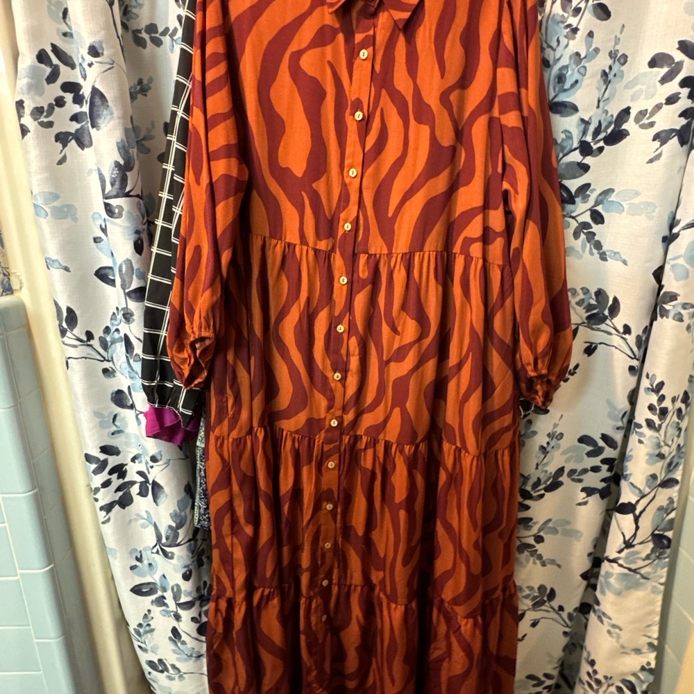 Orange Zebra Print Maxi Dress